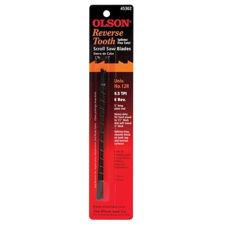 Olson Saw Olson 5 in. Carbon Steel Scroll Saw Blade 9.5 TPI 12 pk 45302